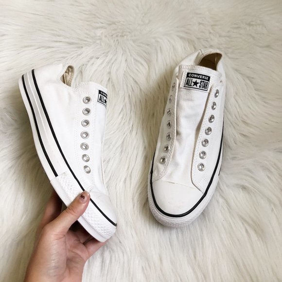 converse white laceless